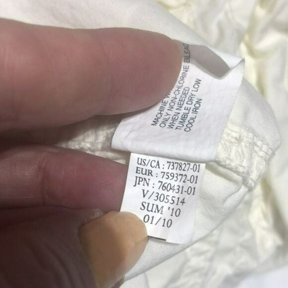 GAP Surplus Size 8 Cream Women's Roll Up Shorty Shorts Zip Fly Pockets Cotton - Picture 8 of 9